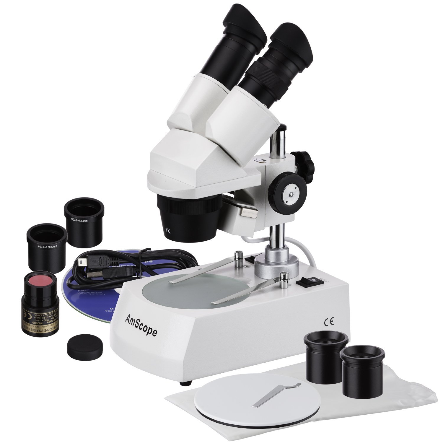 AmScope SE306AZE2 Digital Binocular Stereo Microscope, WF10x and