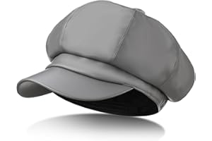 Floraltop Gatsby Newsboy Caps for Women 8 Panel PU Leather Apple Cap Vintage Beret Hat Gatsbie Cap for Women Gift