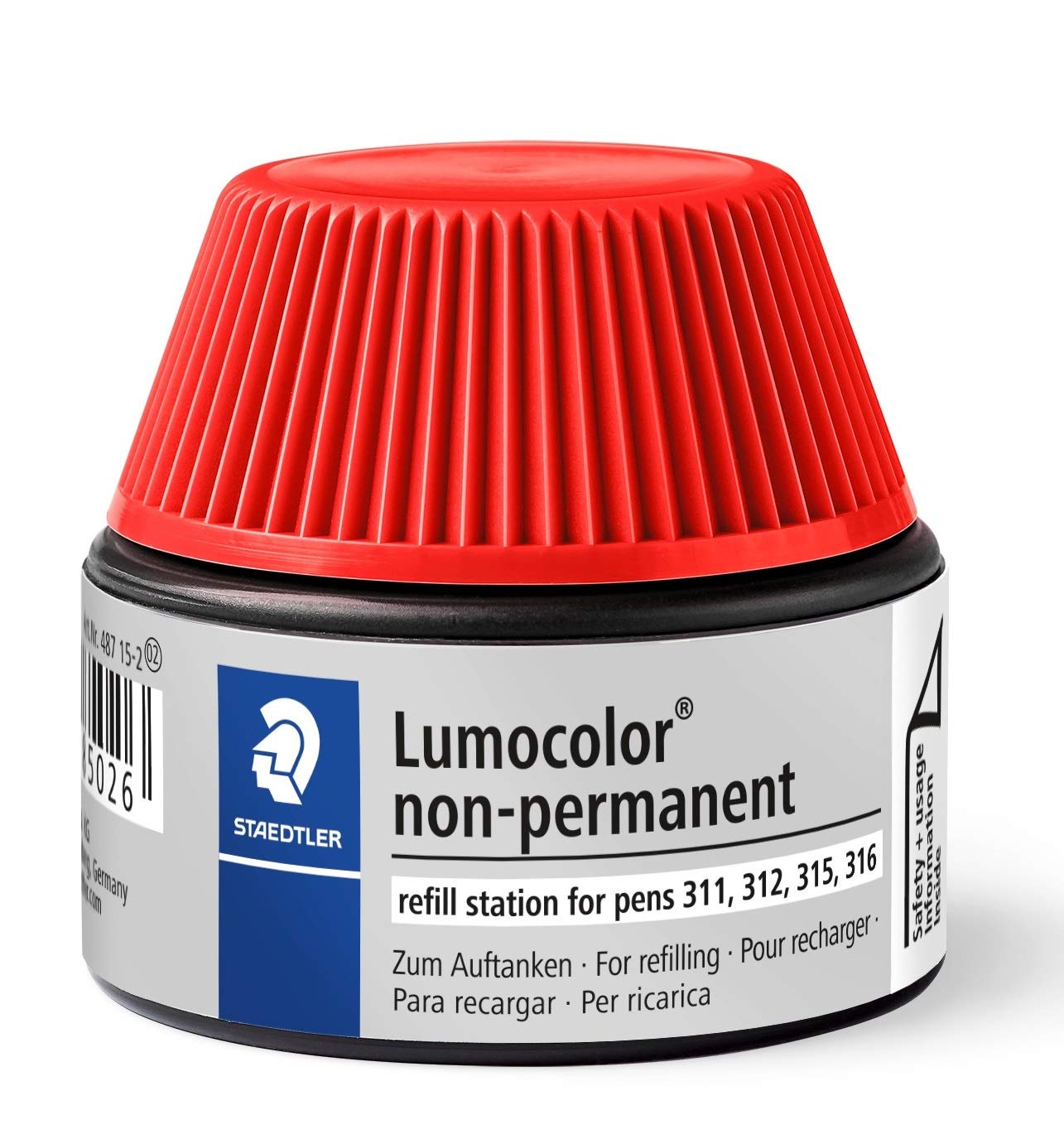 Staedtler Lumocolor Non-permanent Refill Station 487-15-2 for Non-permanent Universal Pens - Red