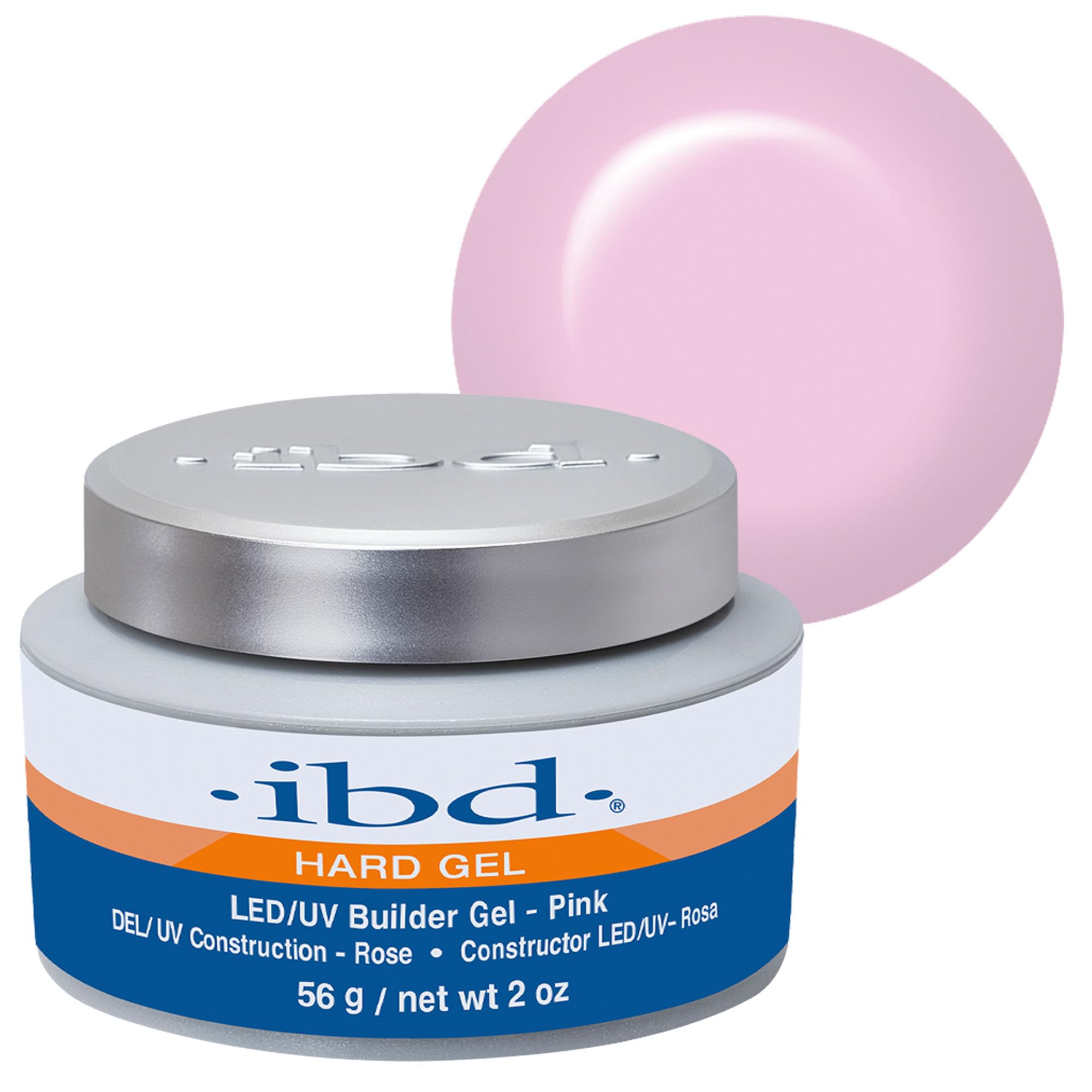 IBD Hard Gel - LED/UV Builder Gel Pink, 1 pack (1 x 56 g) - MADE IN USA - Nail building at home - without appointments and noisy nail salons