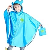 AIWUHE Kids Rain Poncho Cartoon Raincoat Jacket Cute Rain Coat Toddler Boys Girls Rain Cape Light Waterproof Hoodie Outwear