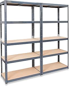 Pack de 2 unidades de garaje estantería de estantería – estantes de