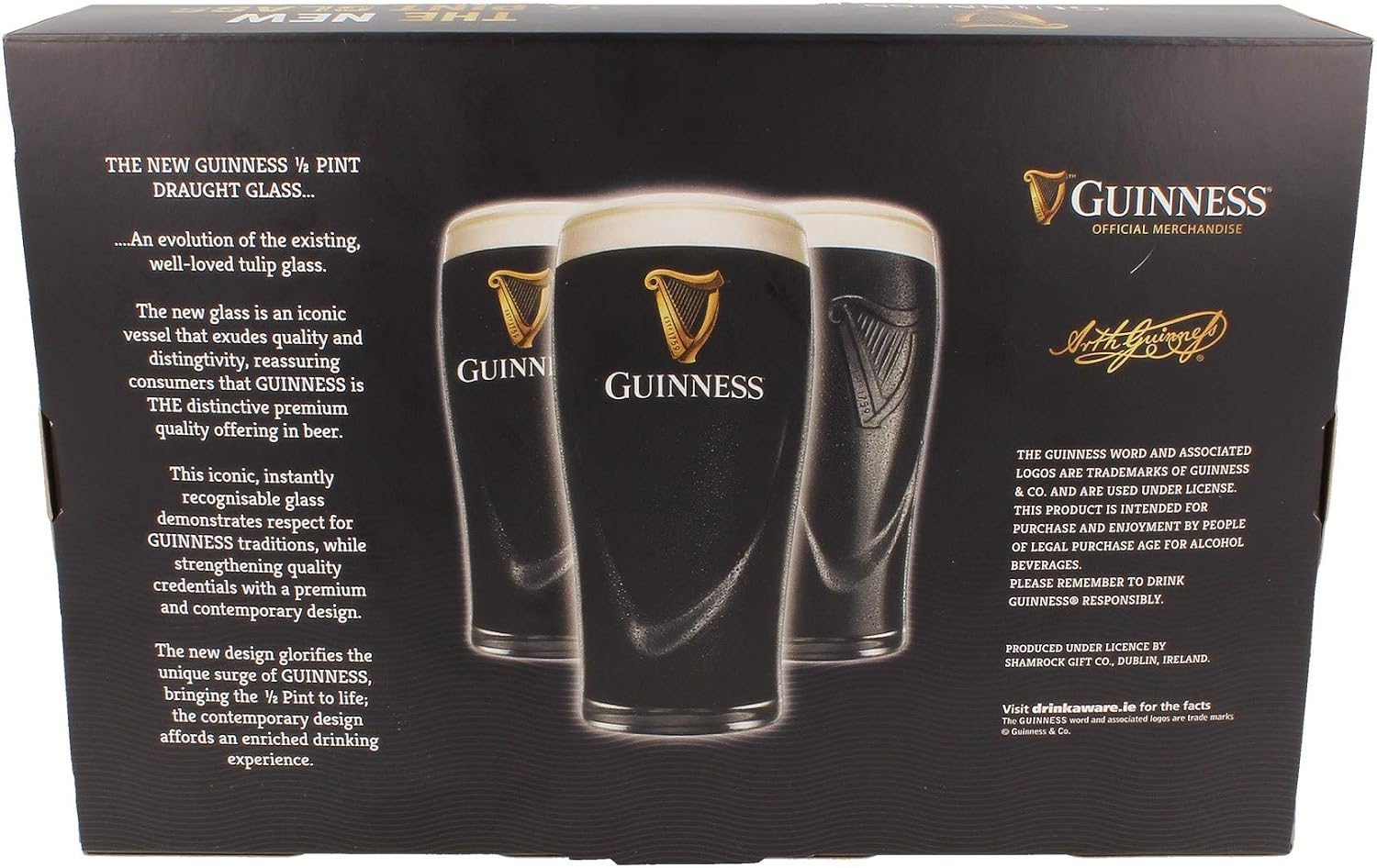 Guinness Official Pint Glass Set of 2, Classic Memorabilia (20 oz), Transparent, 2 Count (Pack of 1) - Image 4