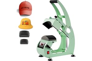 UOKRR Hat Press, Hat Press Heat Machine for Caps with LCD Control, Hat Heat Press with 2pcs Interchangeable Platens & Caps Stretcher for Vinyl, Sublimation, Heat Transfer (Green)