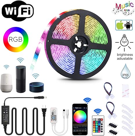 Amazon Com Yunlights 16 4ft Led Strip Lights With Remote Smart