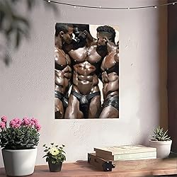 HMLZSJ Nude Muscle Male Torso Portrait Art Gay