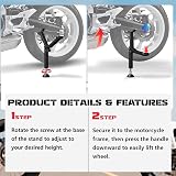 JFG RACING Motorcycle Rear Wheel Stand Foldable Paddock Stand Black view 5
