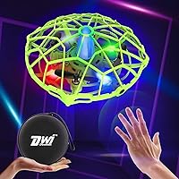 Dwi Dowellin 4.5 Inch Hand Operated Drones for Kids Adults, 10 Minutes Long Flight Time LED Mini Self Flying Drones Home…
