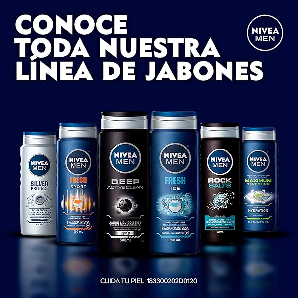 NIVEA FOR MEN ACTIVE CLEAN BODY WASH – 16.9 OZ