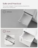 VASAGLE Bathroom Floor Storage Cabinet White LHC41W 4 Drawers Door view 8