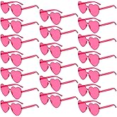 Pibupibu 20 Pack Kids Heart Sunglasses Bulk Party Favors Rimless Colorful Heart Glasses for Girls Boys