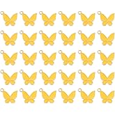 uxcell Butterfly Charm, Alloy Gold Plated Butterfly Pendant for Jewelry Making DIY Bracelet Necklace Earring Phone Accessories Keychain Crafting,