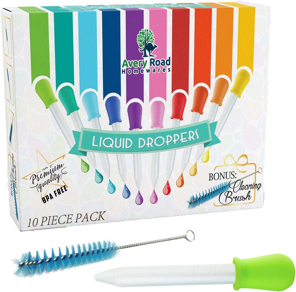 10 pack Droppers 5 ml with cleaning brush