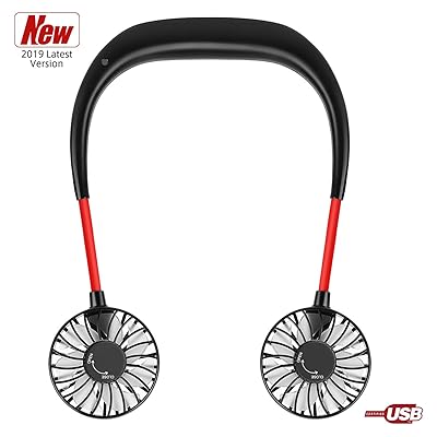 Portable Hanging Neck Sports Fan - USB Rechargeable Hands Free Neckband Fans, Headphone Design Mini Cooler Wearable Neck Fans for Travel Office Outdoor(Aromatherapy Slice Included)