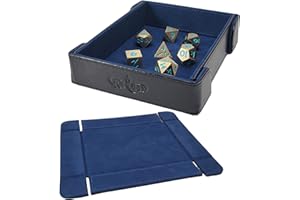 Forged Dice Co. 6 Inch Magnetic Folding Dice Tray - Portable Folding Dice Rolling Tray for use as DND Dice Tray D&D Dice Tray or Dice Game - Quiets Rolling Metal Dice and Folds Flat - Blue