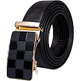 Dubulle Designer Mens Belts, Sliding Automatic Buckle Ratchet Dress Belt TOP Genuine Leather Strap Gifts