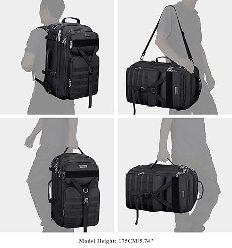 WITZMAN Carry On Travel Backpack for Men Large Convertible 45L Fit