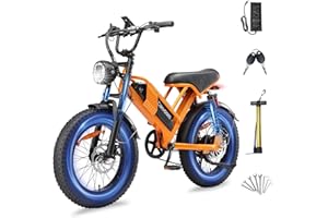 Electric Bike for Adults, Up to 80/110KM Range & 45KM/H Speed, 1000W/2000W Peak Motor 7 Speed Gearing with All-Terrain 4.0" F