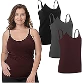 Under Control Nursing Cami Tank Tops for Breastfeeding Women Nursing Tops Maternity Shirts, Camisoles with Built in Bra 3Pack