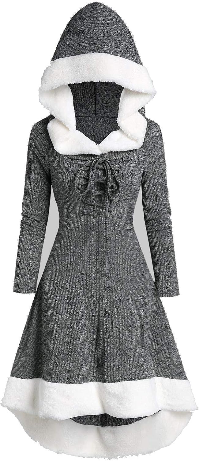 hooded knit dress