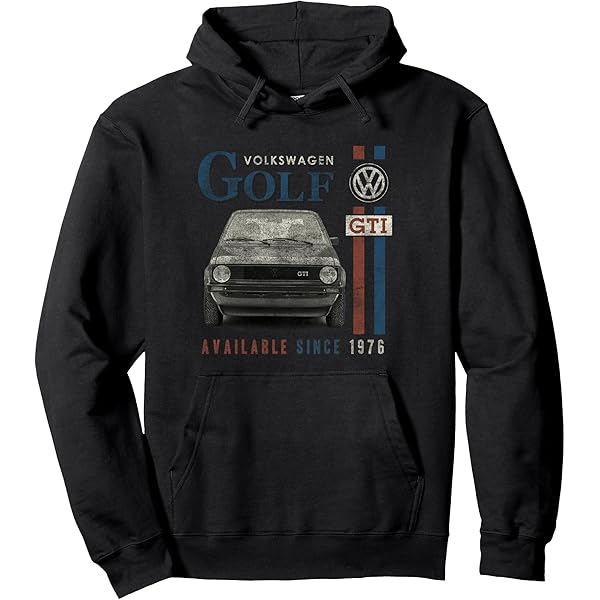 Amazon.com: Volkswagen Golf MK1 GT1 White Text Pullover Hoodie