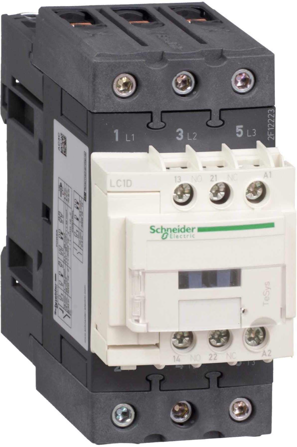 Schneider LC1D50AED 50 A 3P AC3 TeSys DC Coil D Contactor, 48 V, White