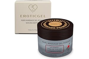 EROTICGEL Sakura Edition Nuru Massage Gel Powder 40g | Aloe Vera, Seaweed, Liquorice, & Green Tea | Made in Japan | Paraben & Glycerine Free | Makes 1.05 gal