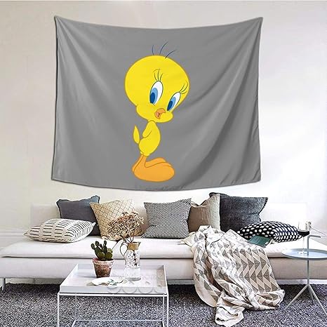 Amazon Co Jp かわいい トゥイーティー 2 多機能タペストリー家庭飾りタペストリー 優良品質の100 ポリエステル繊維を採用して 軽くて 柔らかくて 丈夫で 洗いやすいです シーンに合う 寮の装飾 内室 ピクニック用の布 廊下の掛け物 テーブルクロス