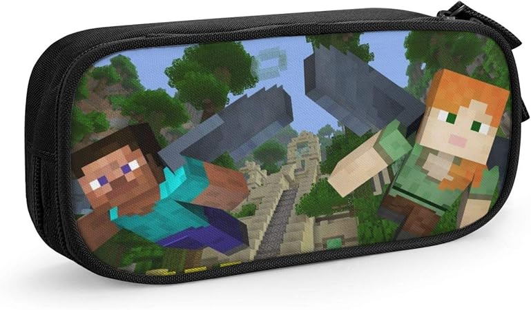 Amazon Minecraft マインクラフト グッズ ペンケース 大容量 筆箱 化粧ポーチ おしゃれ 鉛筆 ケース 大容量 多機能 軽量 小学生 中学生 男の子 女の子 文房具 ダブルジッパ 通学 プレゼント こどもの日プレゼント 文房具 オフィス用品 文房具 オフィス用品