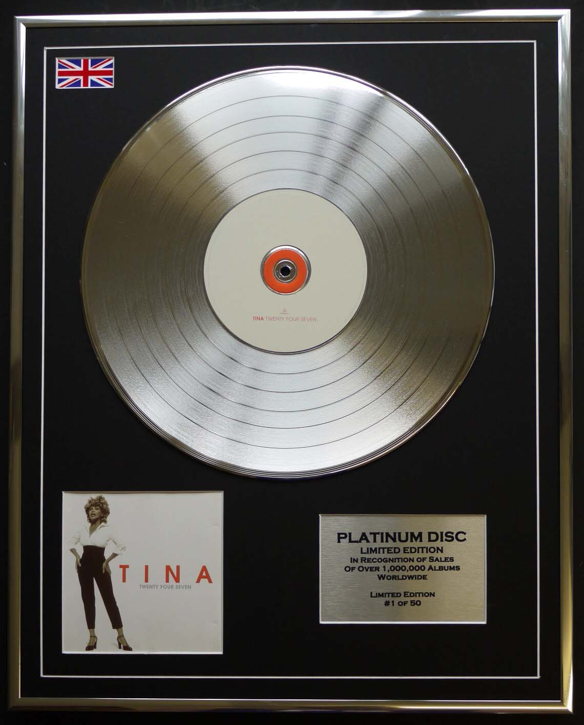 TINA TURNER/LTD EDITION CD PLATINUM DISC/TWENTY FOUR SEVEN