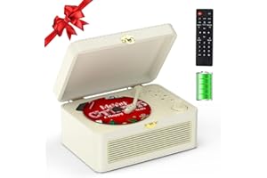 CD Player Portable Bluetooth: Kegaudio CD Players for Home with Speakers 3600mAh Rechargeable & Radio & Remote Control PU Leather Vintage CD-Player Support USB/AUX Playback Headphone Jack