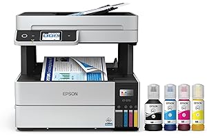 Epson EcoTank Pro ET-5170 Wireless Color All-in-One Supertank Printer with Scanner, Copier, Fax Plus Auto Document Feeder White Large