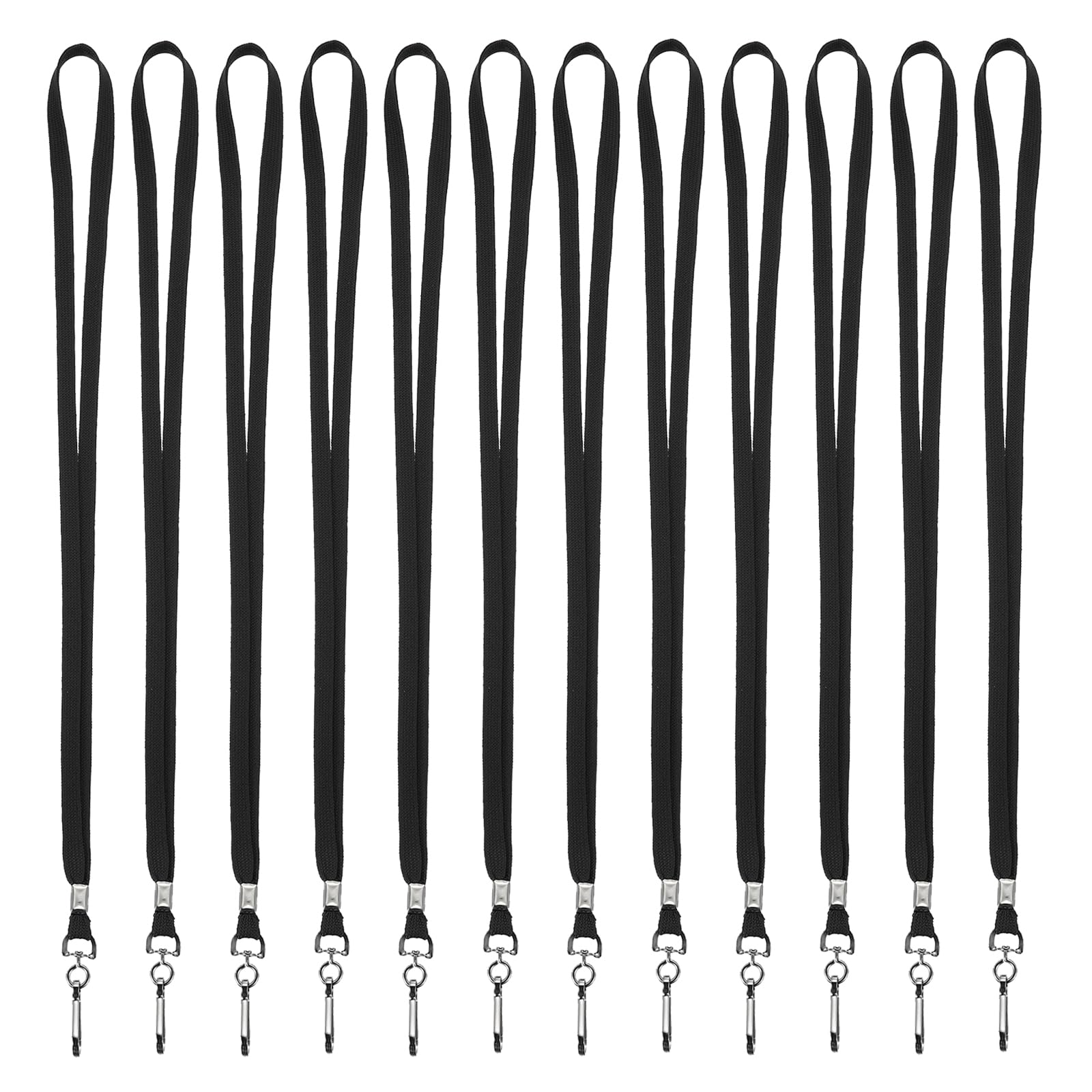 PATIKIL Neck Lanyards, 100 Pack Neck Lanyards Bulk Long Strap with Swivel Hook Clip for ID Badge Holder, Name Tag, Keys, Office, Teachers, Business, Black