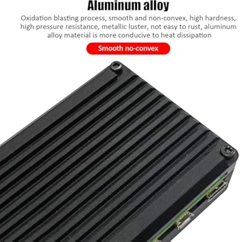 nbvmngjhjlkjlUK Radiador CNC de Aluminio Caja Protectora Carcasa disipador de Calor para Frambuesa pi 4 con Ventilador de refrigeración Hoja de aleación de Aluminio (Negro)