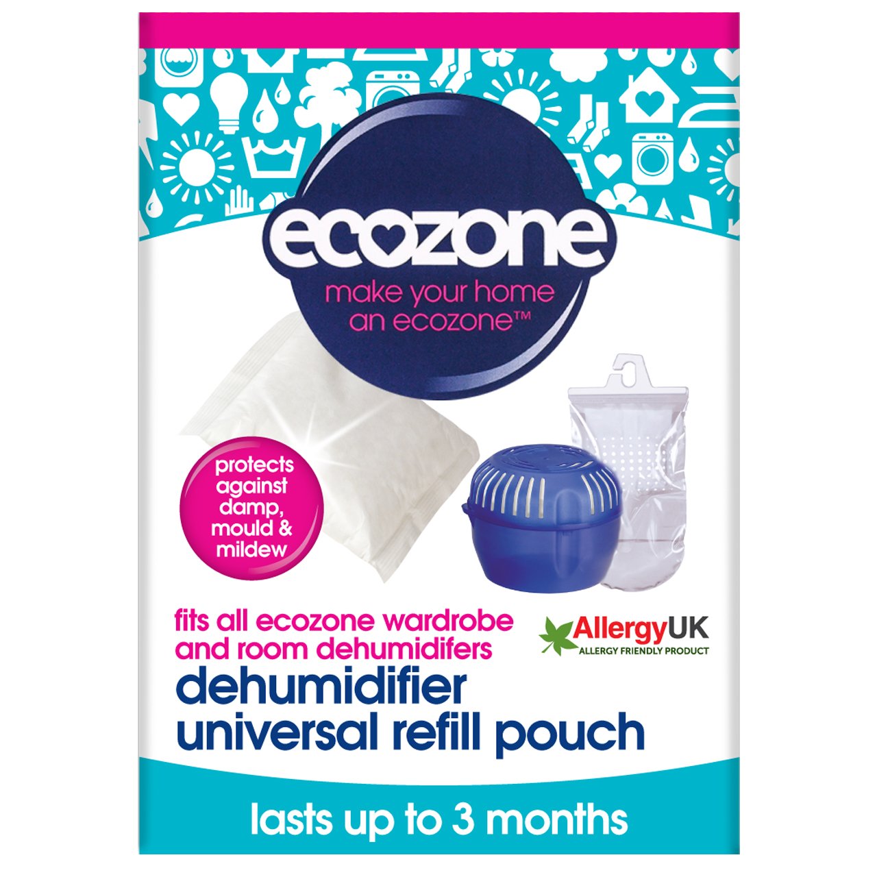 Ecozone Humid Dehumidifier Refill 450 g (Pack of 14)