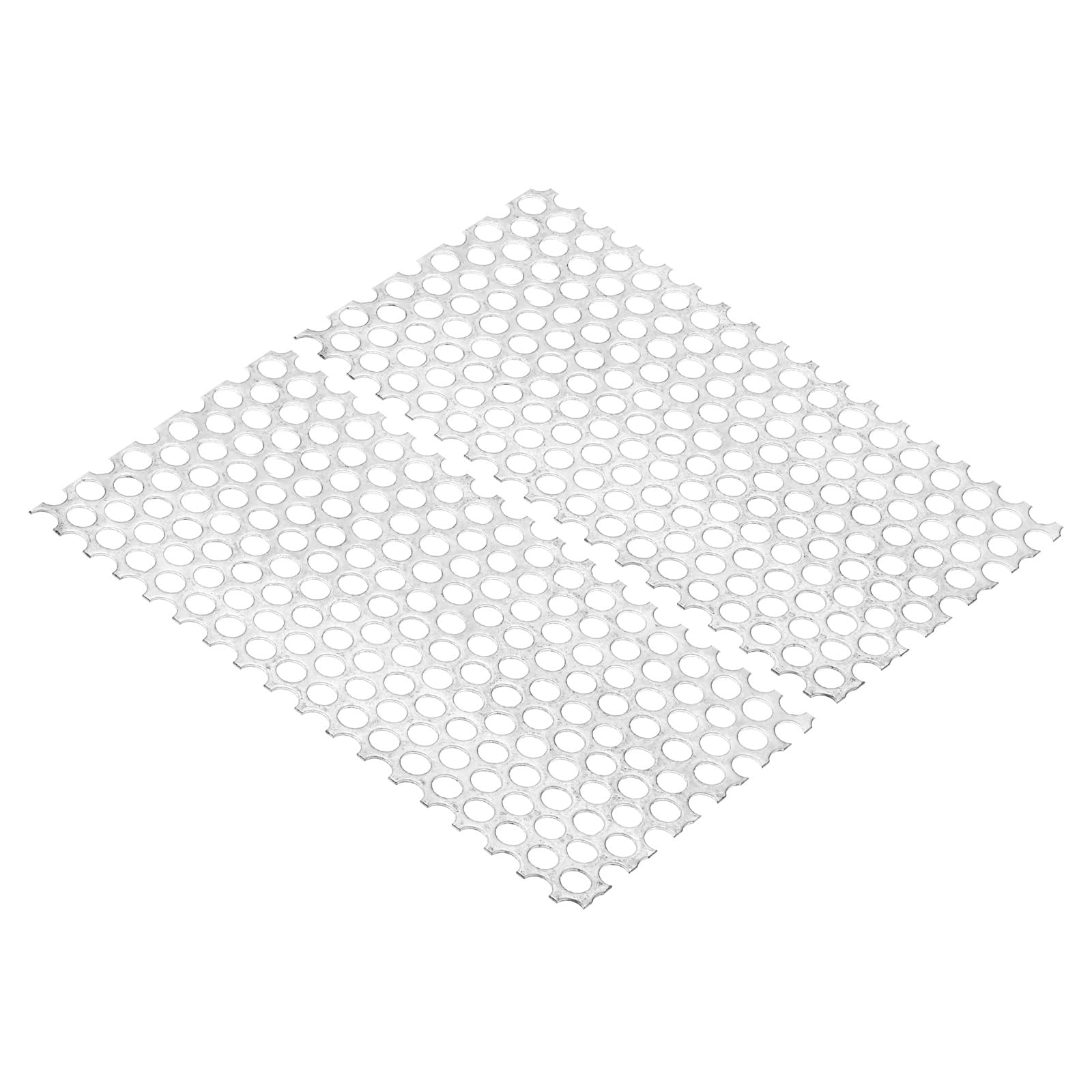 PATIKIL 8" x 4" 304 Stainless Steel Perforated Sheet, 2pcs 0.32" Hole 19GA Expanded Metal Mesh Plate Screen Decorative Meshes for Ventilation Grill Smoking
