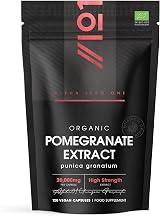 Alpha01 Organic Pomegranate Extract 20000mg Vegan Capsules 120 Count