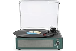 Vinyl Record Player Turntable with Built-in BT Receiver & 2 Stereo Speakers 3 Speed 3 Size Record Player LP Players Auto Stop