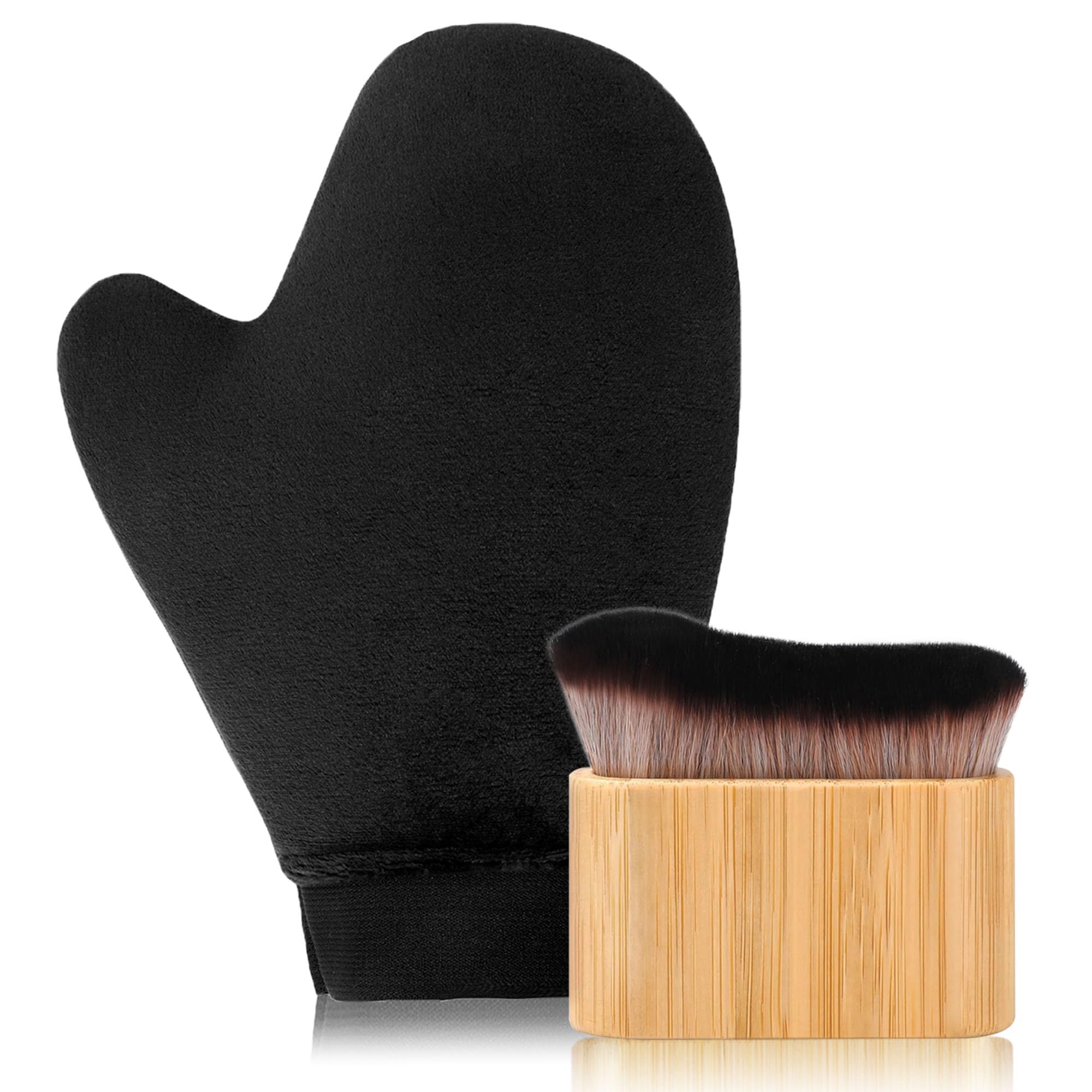 Photo 1 of 2 in 1 Tanning Mitts Self Tanner Mitt Applicator Self Tanning Mitt and Brush,Tanning Gloves for Self Tan Mitt Applicator Kit Self Tanner Brush Self Tanning Kit for Lotion,Sunless,Spray Tan,Face,Body