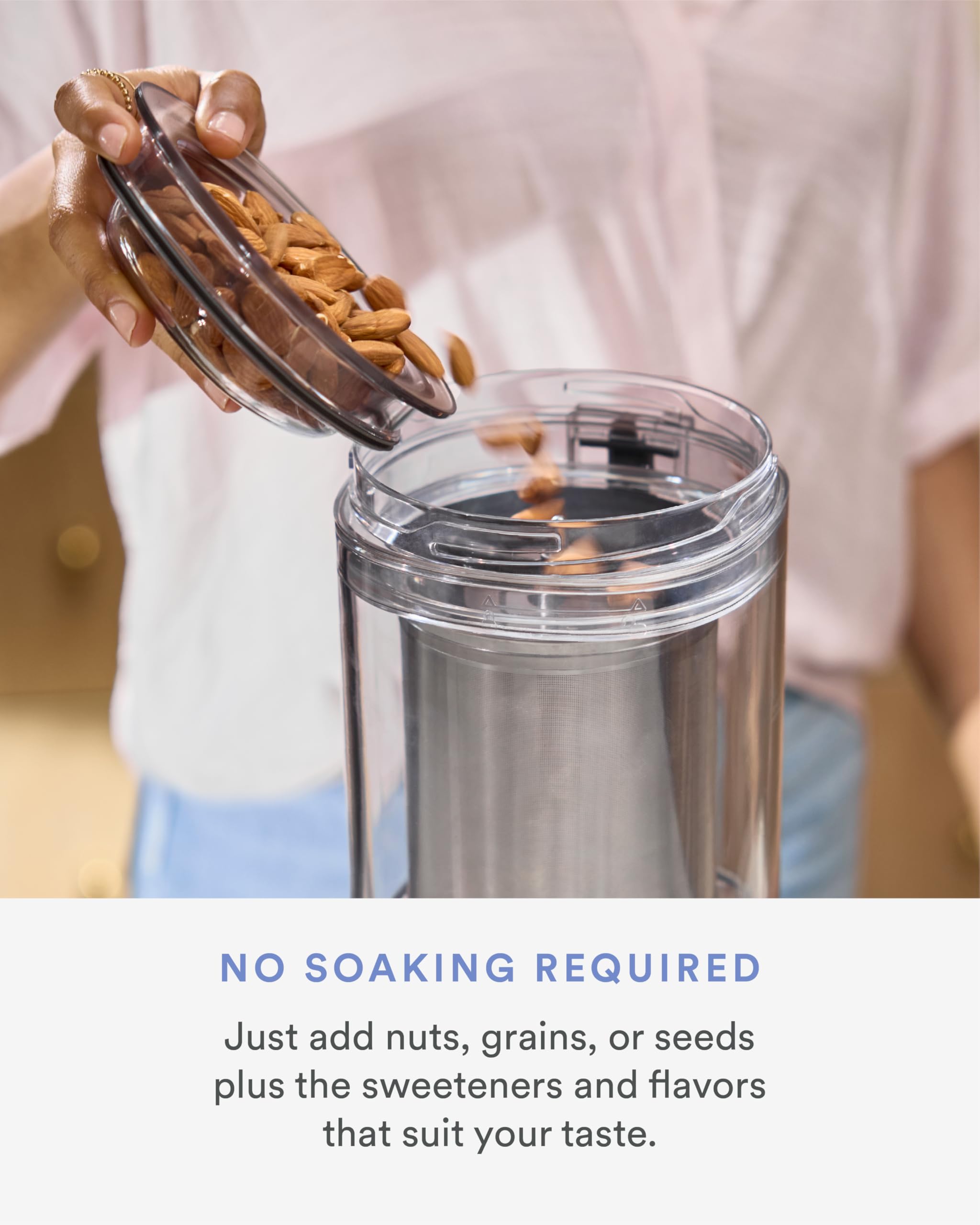 Nama M1 Máquina para hacer leche vegetal – Máquina para hacer leche casera de avena, semillas y nueces – Leche de calidad barista de textura suave y cremosa en minutos – Mezclas y cepas en un solo recipiente – Fácil de limpiar