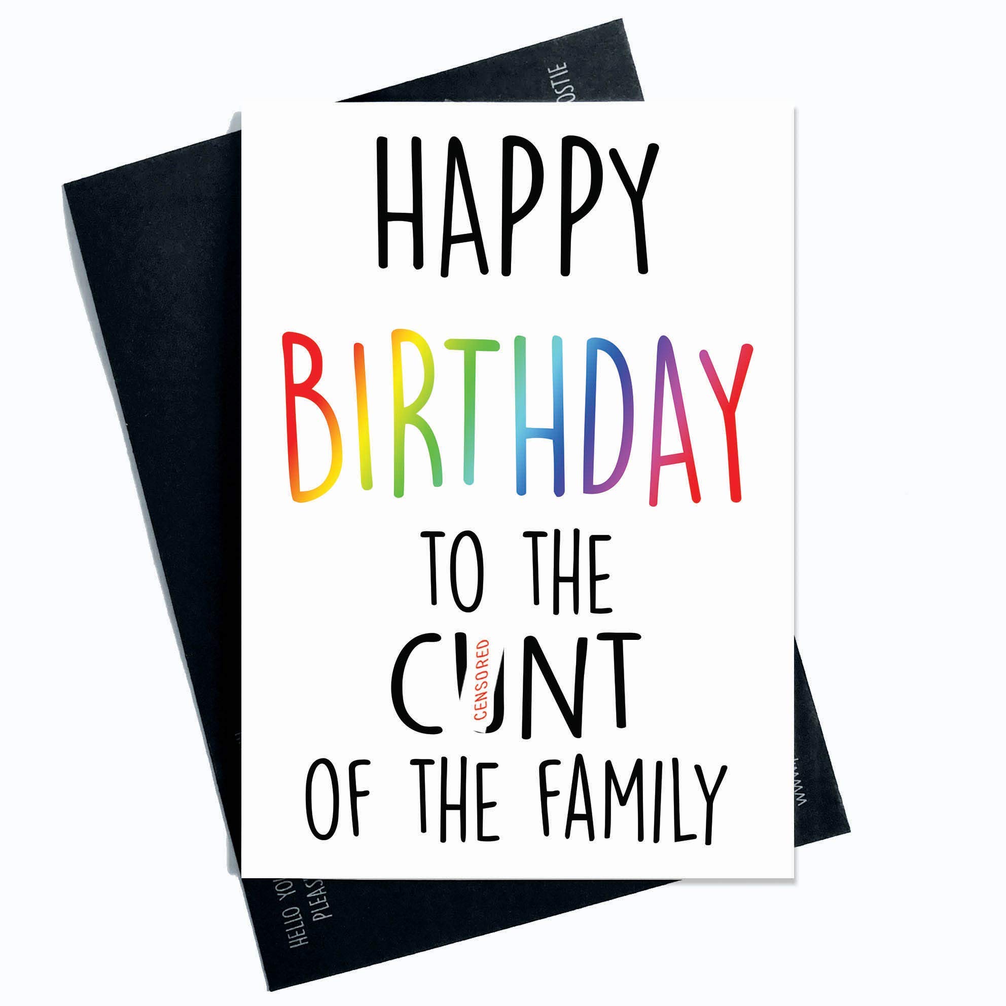 Happy Birthday Cards, C*nt of The Family Cards, Sibling Card, Birthday Cards, Celebration Cards Funny Cards Joke Card Novelty Cards Fun PC74