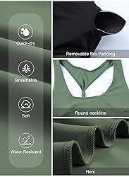 Aleumdr Womens Athletic 3 Piece Tankini