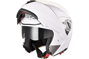 AHR Motorcycle Helmet Dual Visor Modular Flip up Full Face Helmet DOT Approved - AHR Helmet Run-M1 & M3 for Adult Motorbike Street Bike Moped Racing