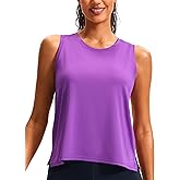 JOYSPELS Ice Silk Crop Workout Tank Tops for Women Cool-Dry Sleeveless Loose Fit Yoga Shirts