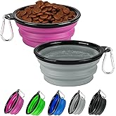 Collapsible Dog Bowl 2 Pack, Dog Water Bowls for Travels, Portable Foldable Pet Bowls Feeding Watering Dish for Parking Walki