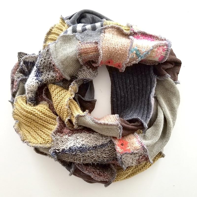 brown patterned scarf