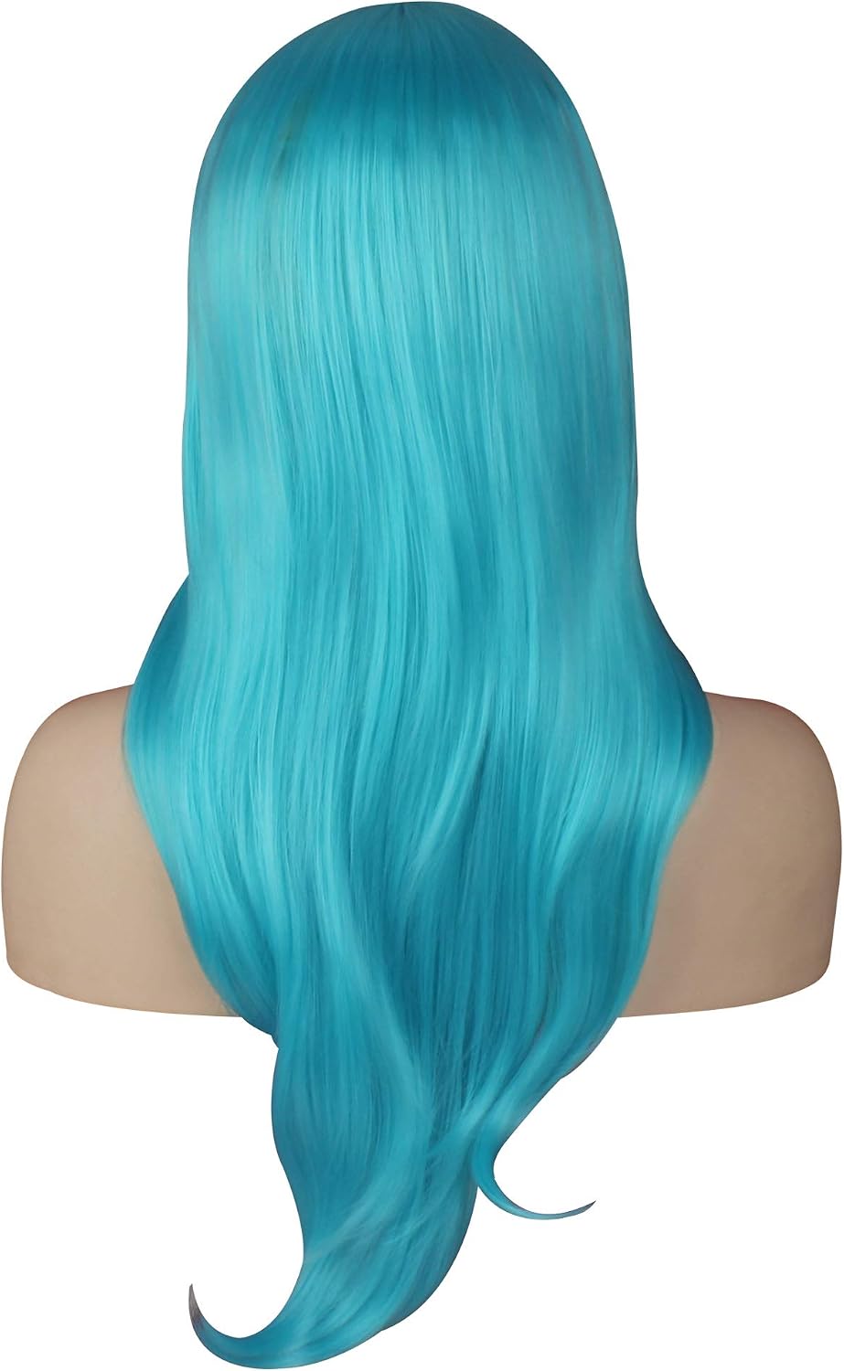OKVGO 70cm 27inches Women's Wig Fashion Natural Wavy Full Long Curl Wig for Cosplay Party and Halloween Costume Light Blue - Image 3