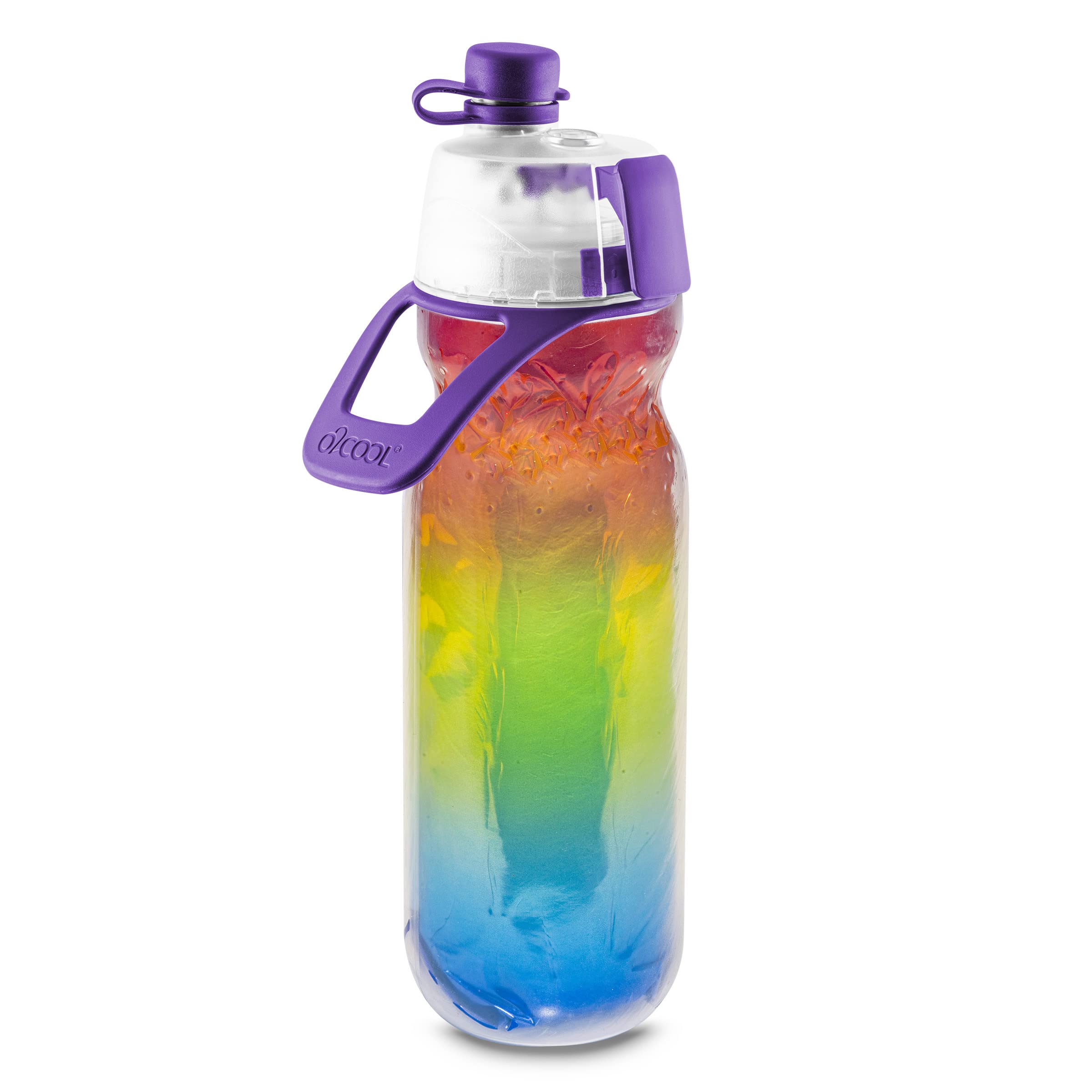 Photo 1 of O2COOL Mist 'N Sip Misting Water Bottle 2-in-1 Mist And Sip Function With No Leak Pull Top Spout Reusable Sports Water Bottle - 20 oz (Pride)