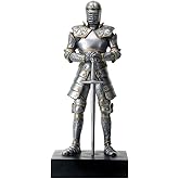 YTC Silver Colored Italian Knight Design Standing Statue in Full Armor