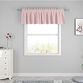 UPOPO Pink Valance Curtains 18 inches Long Linen Textured Curtain Valance Toppers Kitchen Short Small Mini Little Living Room Bedroom Window Curtain Valances 1 Panel Rod Pocket 54"x18"